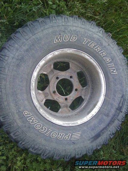 Mud Terrain tire on a five-spoke wheel