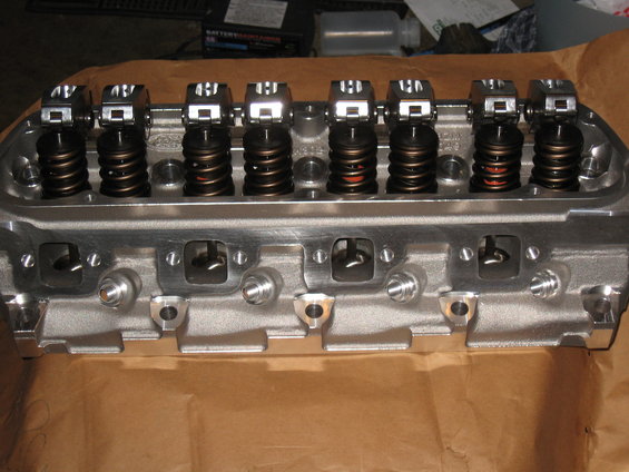 Engine cylinder head with rocker arms and valve springs