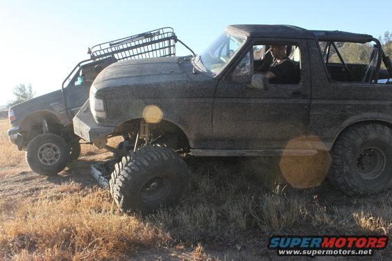 1992 Ford Bronco with roof rack and large tires