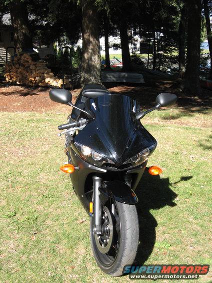 Black motorcycle front view