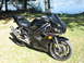 2008 Yamaha R1 - Black Yamaha R6s motorcycle parked on grass next to a body of water.