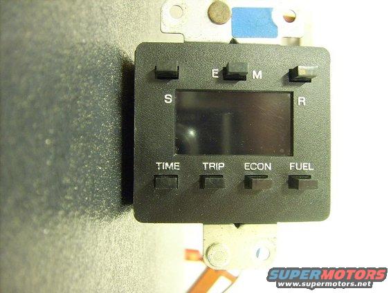 Digital instrument cluster with buttons labeled TIME, TRIP, ECON, FUEL, S, E, M, R