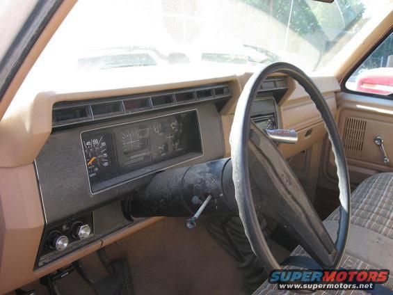 1981 Ford Bronco interior with dashboard and steering wheel
