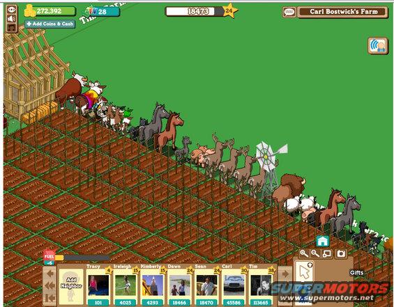 Farm scene with cows, horses, deer, sheep, and crops. Includes a windmill and barn