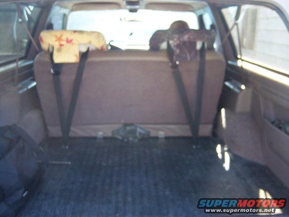 1996 Ford Bronco interior cargo area with rear seats folded