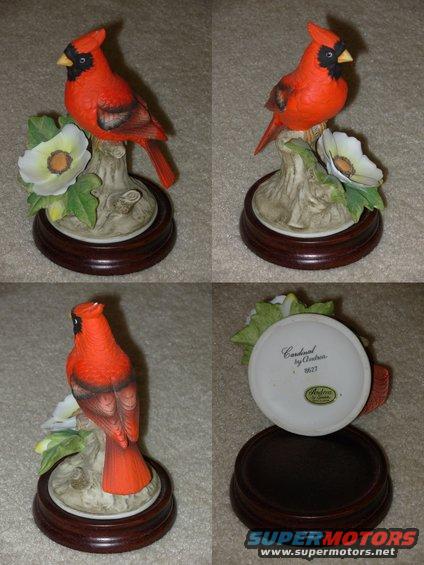 cardinal55andrea.jpg Cardinal by Andrea 5.5" tall on wood platform