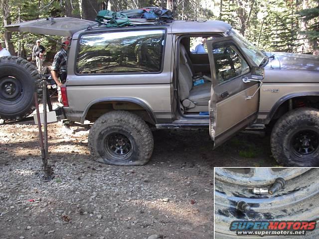 flattire.jpg Dang rocks somehow have a knack for seeking out your tire valves and destroying them lol