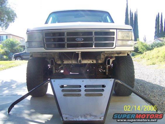 1995 Ford Bronco front end, lifted, with custom metal bumper installed