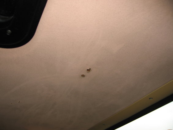 headliner with two small holes