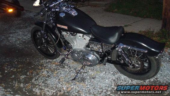 Black Harley-Davidson motorcycle, side view