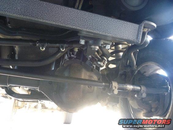 Undercarriage of a 1997 Dodge 2500 showing front differential and suspension components