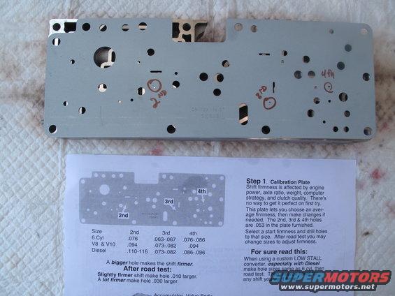 Transmission calibration plate with handwritten marks next to a printed diagram and instructions