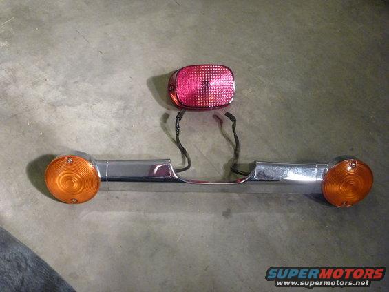 Motorcycle tail light and chrome turn signal bar