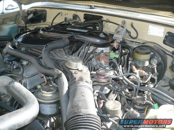 1986 Toyota Land Cruiser engine bay with V6 engine