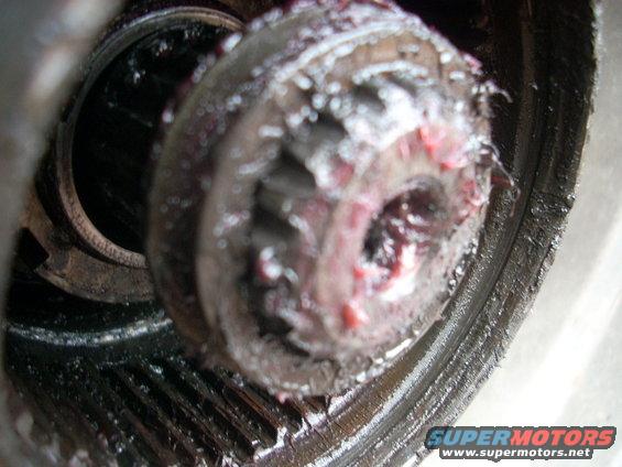 Differential gear with red grease