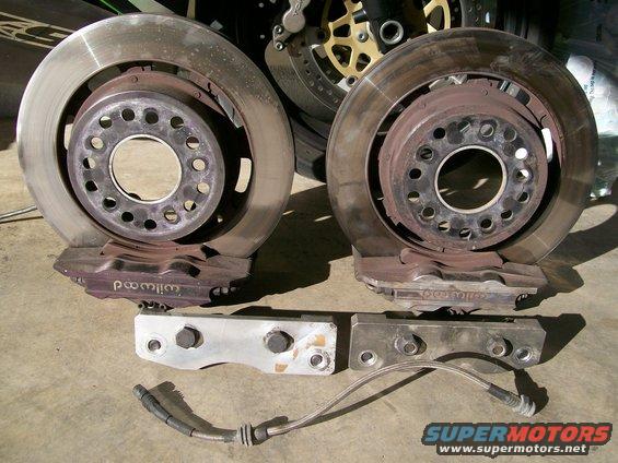 Wilwood brake calipers and rotors with braided brake lines