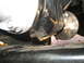 1996 Ford Bronco - Underside view of a vehicle's exhaust system, focusing on the muffler and pipe.