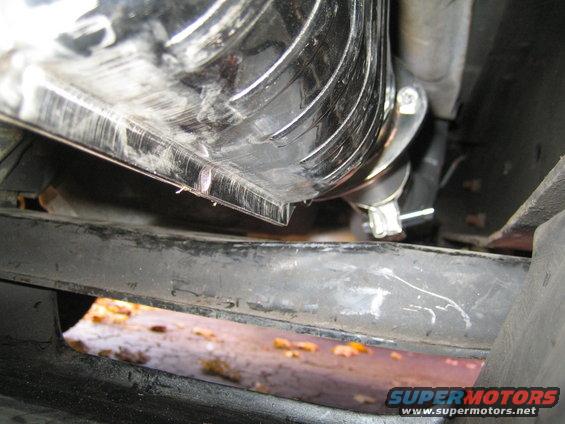 Chrome exhaust pipe with clamp and black hose