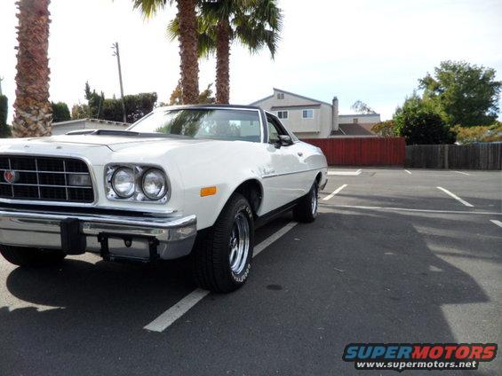 1973 Ford Ranchero parked in a lot, front 3/4 view