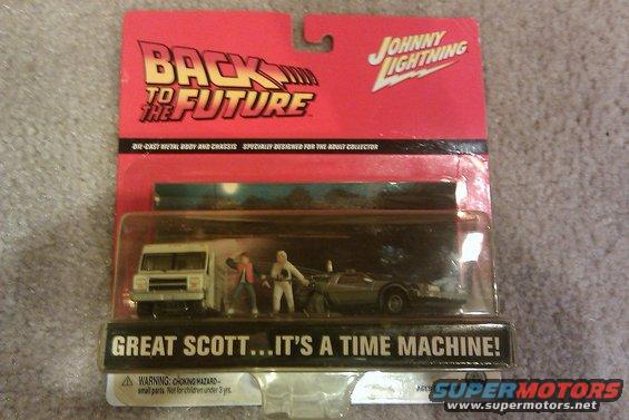Back to the Future Johnny Lightning toy set with DeLorean and truck
