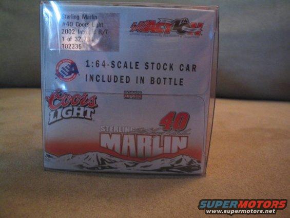 Box for 1:64-scale Sterling Marlin #40 Coors Light stock car model, dated 2002