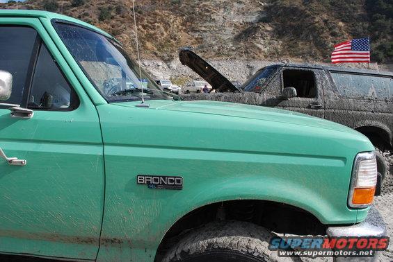 Green 1996 Ford Bronco with 'Bronco XL' badge
