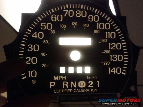 Speedometer and gear indicator on a car's dashboard