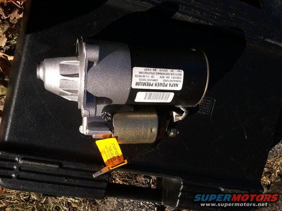 Starter motor with NAPA Power Premium label