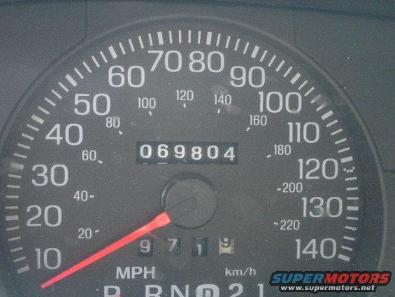 Speedometer with odometer reading 069804 and trip meter 9719