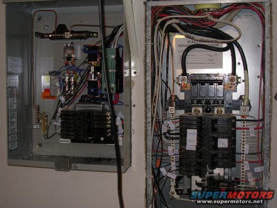 panel2.jpg I added the breaker tray (from a panel I bought separately) to the generator switch box, and moved the original breakers & their wires from the house box.  That's why there are so many empty spaces on the right.