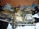 1978 Honda GL1000 - Close-up view of motorcycle carburetors, likely for a rebuild project.