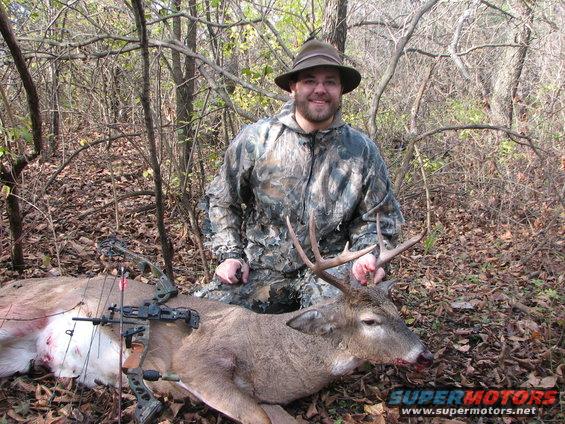 img_8860.jpg That tuft of hair out of place on his front leg is where the arrow nearly came out: strong quartering and a perfect shot!