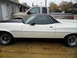1973 Ford Ranchero - A white 1973 Ford Ranchero is parked next to a tan pickup truck on a cloudy day.