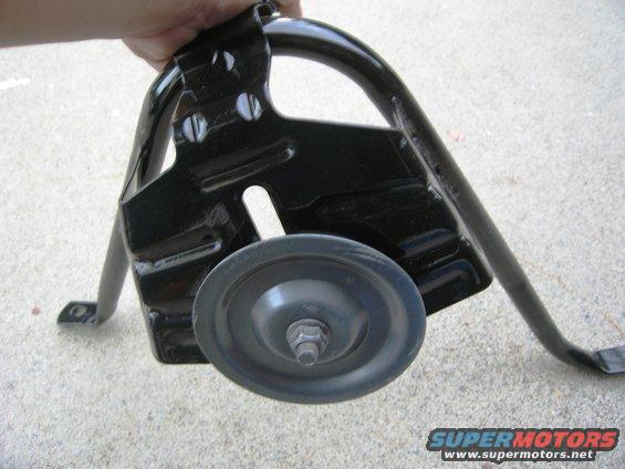 Black tire carrier bracket with roller wheel