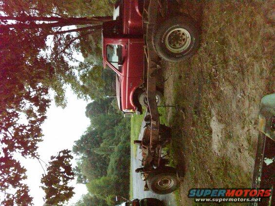 1992 Ford F-150 chassis with cab, red paint, BFGoodrich tires