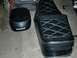 1980 Honda CB750 - Two black vinyl motorcycle seats with diamond stitching are shown, both bearing the Honda logo.