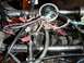 1980 Honda CB750 - Close-up of a motorcycle's complex wiring harness, showing various colored wires and connectors.