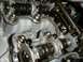 1980 Honda CB750 - Detailed view of internal motorcycle engine components during a rebuild.