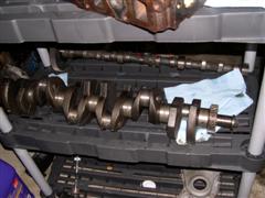 300-crank.jpg The crankshaft and cam are pretty long.  The machinist cleaned up the crankshaft and I installed a new cam and timing gear.
