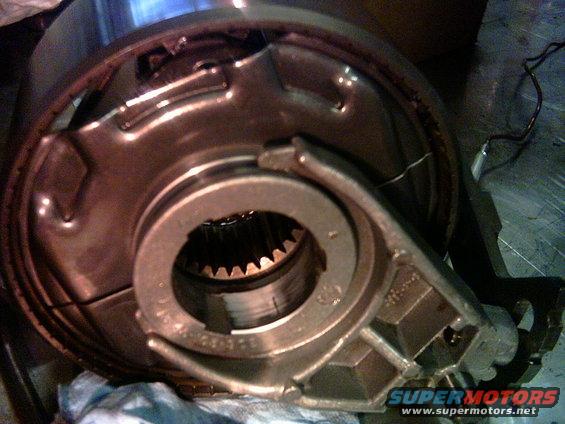 close-up of a transfer case part with splines visible inside