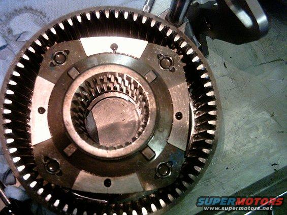Close-up of a transfer case gear with internal splines