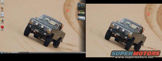 Ford Bronco driving on a sand dune with an orange flag on top