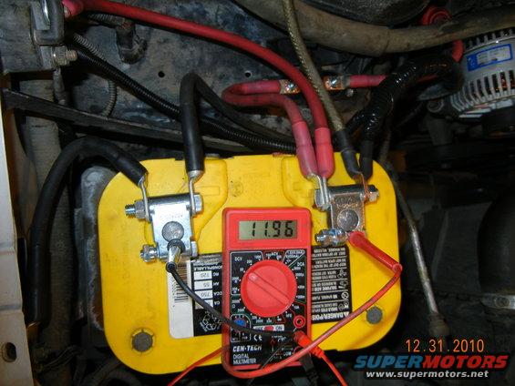 And the battery is at 11.96 volts at idle