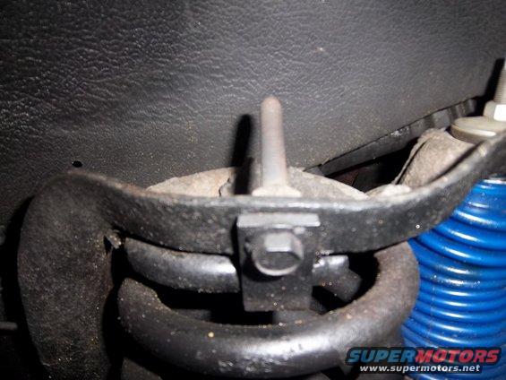Close-up of a vehicle's front suspension coil and shock absorber mount