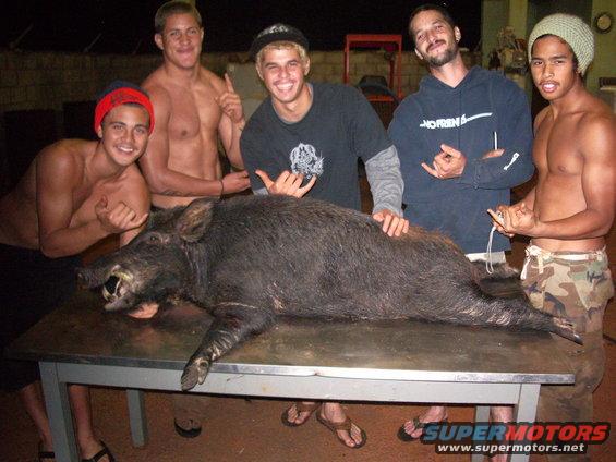 From left, a friend, Rico Newman, Ethan, Miguel, Daylan.