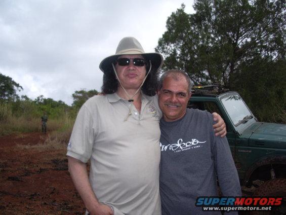 imgp0538.jpg Gene Simmons of KISS! Yes THE Gene Simmons on Oahu with his family and film crew to shoot an episode  for his show Family Jewels. Genes people contacted hunting clubs for a hunter in mind and only one name popped up. The hilarious moment came when Richard asked everyone whos Gene Simmons? HE REALLY DIDNT KNOW!! Gene about had a stroke! The crew had to show Richard an old pic with Gene in his makeup then Richard said, OH YEAH! That guys YOU? All Gene said was, WHEW, thought I did something wrong! Hilarious!! We asked him if he heard of Queen and he said that he never heard of her! Then I asked him about Van Halen and he said, Never heard of that chick either!!! Waaaaaaaaaaaaaaaaay too much time in the mountain, hah ha! Simmons doesnt like hunting nor condones it. This was all just for the show. It was funny  though. Gene was very humble and a class act all the way. Mahalo Gene.