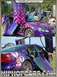 1972 Ford Ranchero - This heavily customized purple sedan features butterfly doors and unique checkered graphics on the hood and doors, along with a custom bunn…