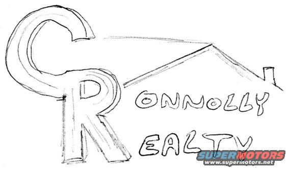 Sketch of CR logo and ONMOLLY REALTY text with a house outline