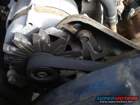 Engine alternator and belt close-up
