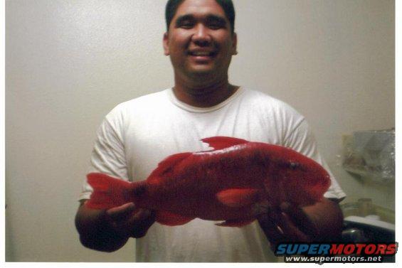 Ryan Tambalo and his 4 lb, 17 inch freak Kumu from Molokai, KUMUZILLA.
